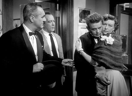 James Dean, Jim Backus, Edward Platt, and Ann Doran in "Rebel Without A Cause." 1955 Warner / MPTV