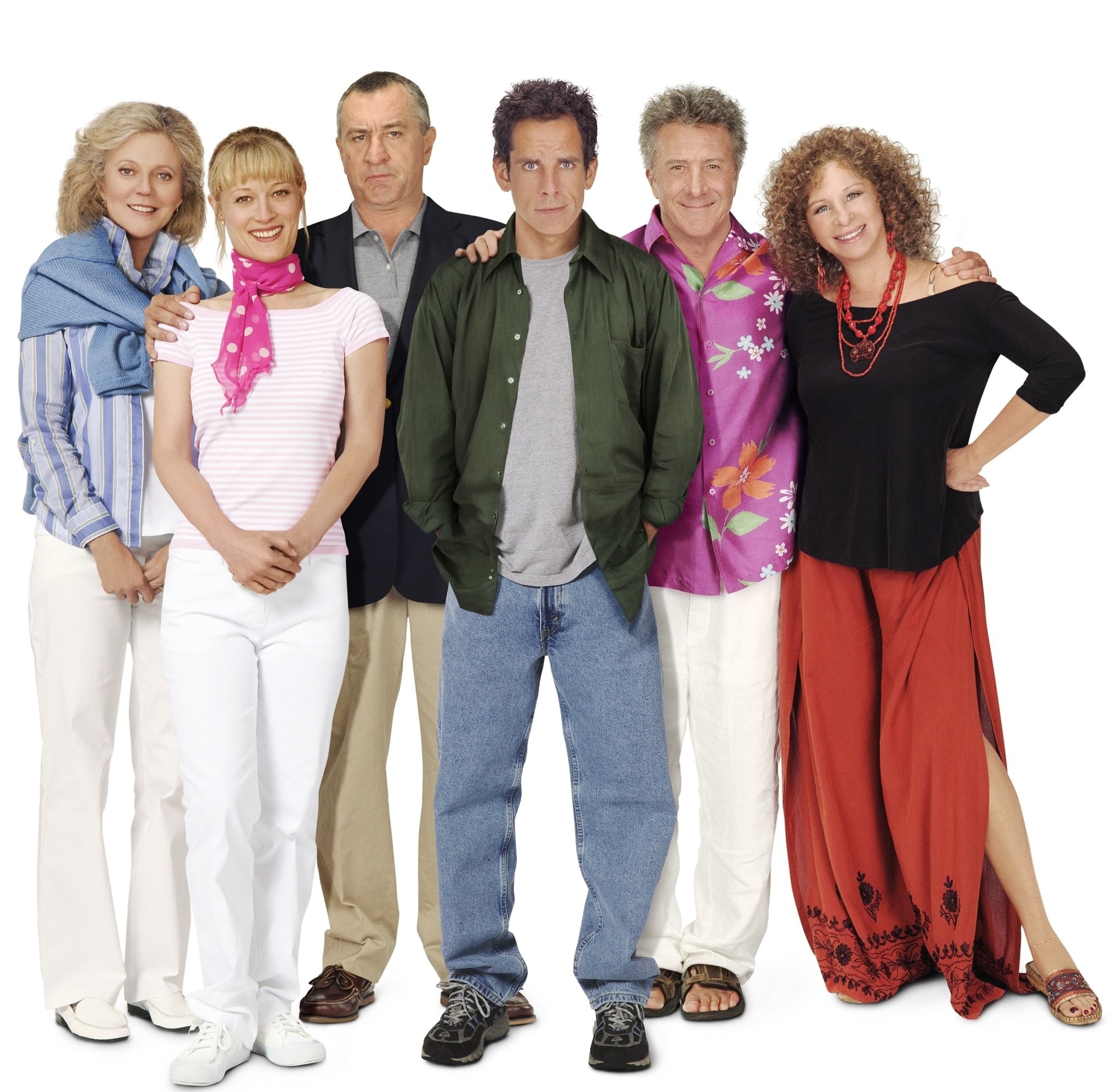Robert De Niro, Dustin Hoffman, Barbra Streisand, Blythe Danner, Teri Polo, and Ben Stiller in Знакомство с Факерами (2004)
