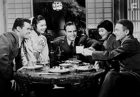 "Sayonara" James Garner, Marlon Brando, Miyoshi Umeki, Red Buttons 1957 Warner Bros.