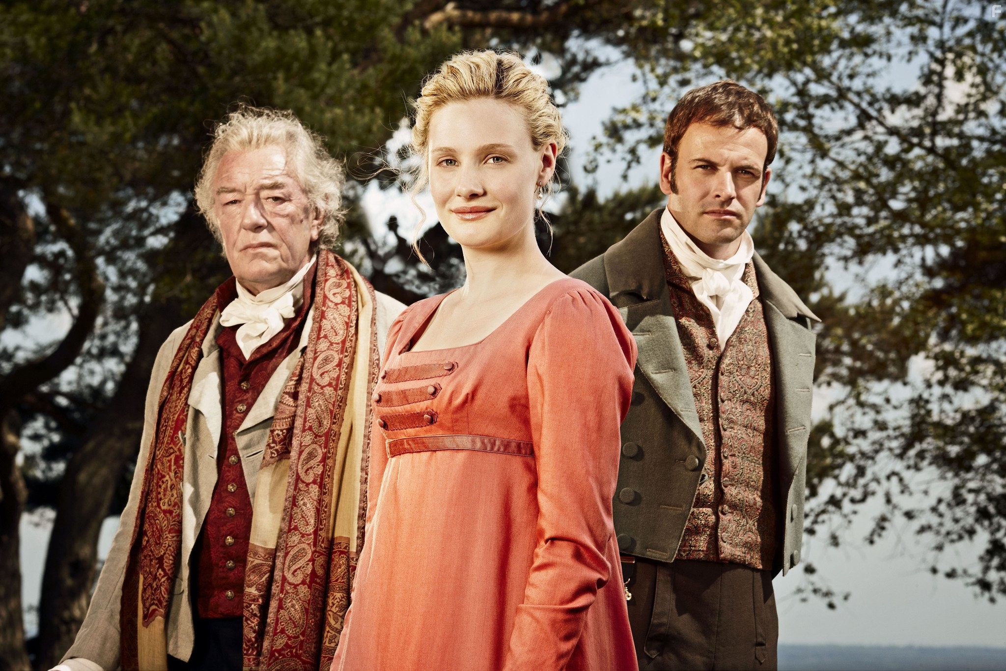 Jonny Lee Miller, Michael Gambon, and Romola Garai in Эмма (2009)