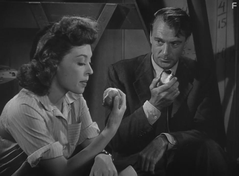 Gary Cooper and Lilli Palmer in Плащ и кинжал (1946)