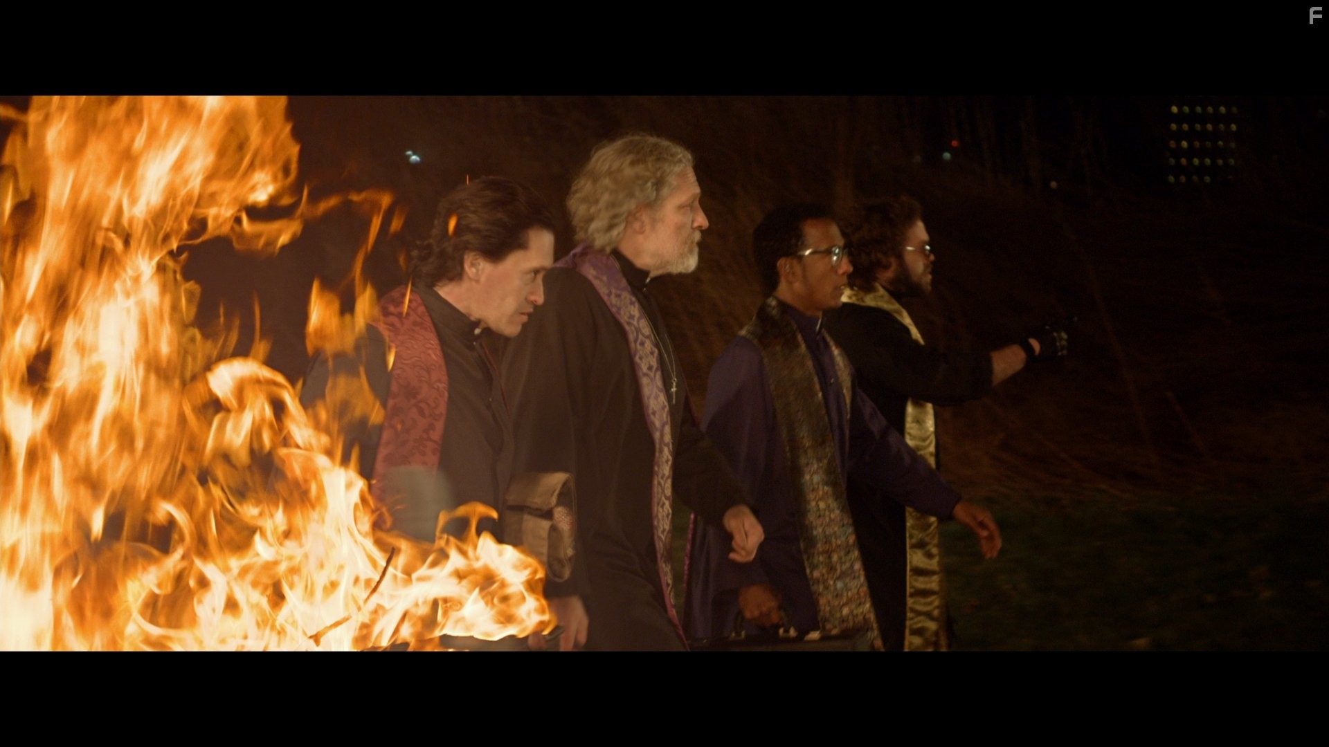 Clancy Brown, Clifton Collins Jr., Dan Fogler, and Robyn Rikoon in Hellbenders (2012)