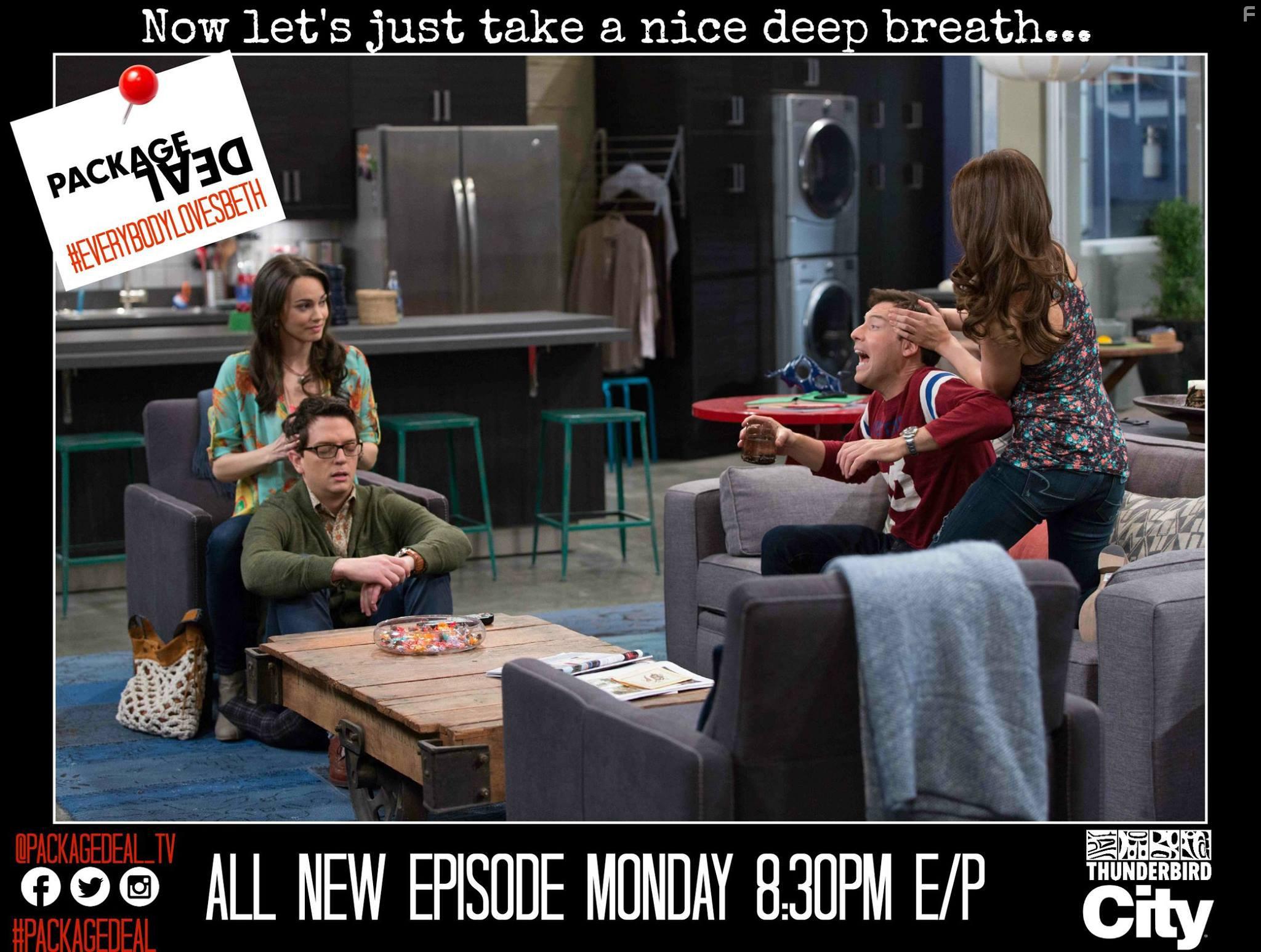 Jay Malone, Randal Edwards, Julia Voth, and Darla Taylor in Package Deal (2013)