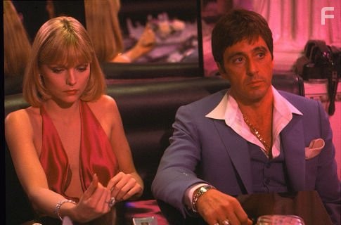 Al Pacino and Michelle Pfeiffer in Лицо со шрамом (1983)