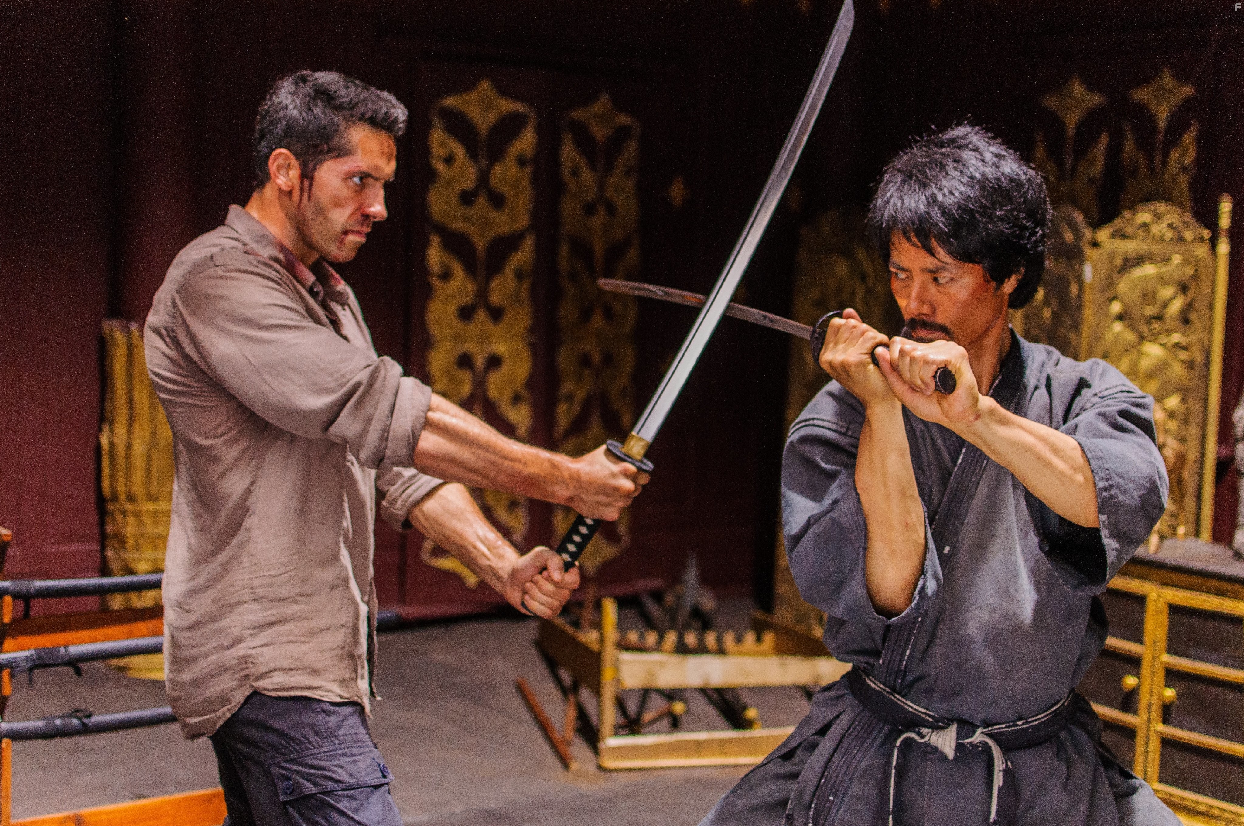 Scott Adkins and Kane Kosugi in Ниндзя 2 (2013)