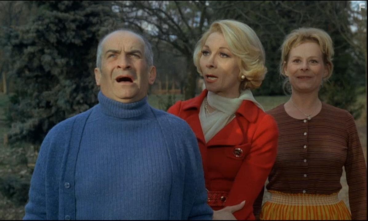 Louis de Fun?s, Claude Gensac, and Christiane Muller in Джо (1971)