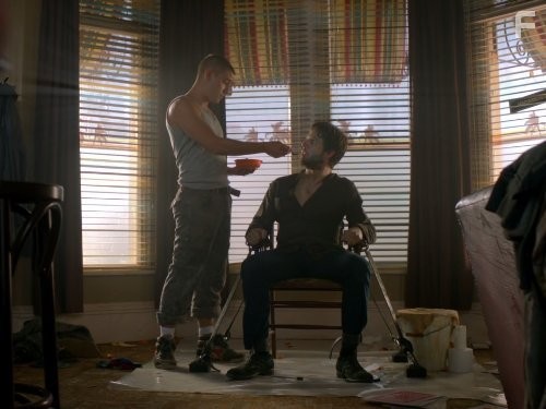 Michael Socha and Damien Molony in Быть человеком (2008)