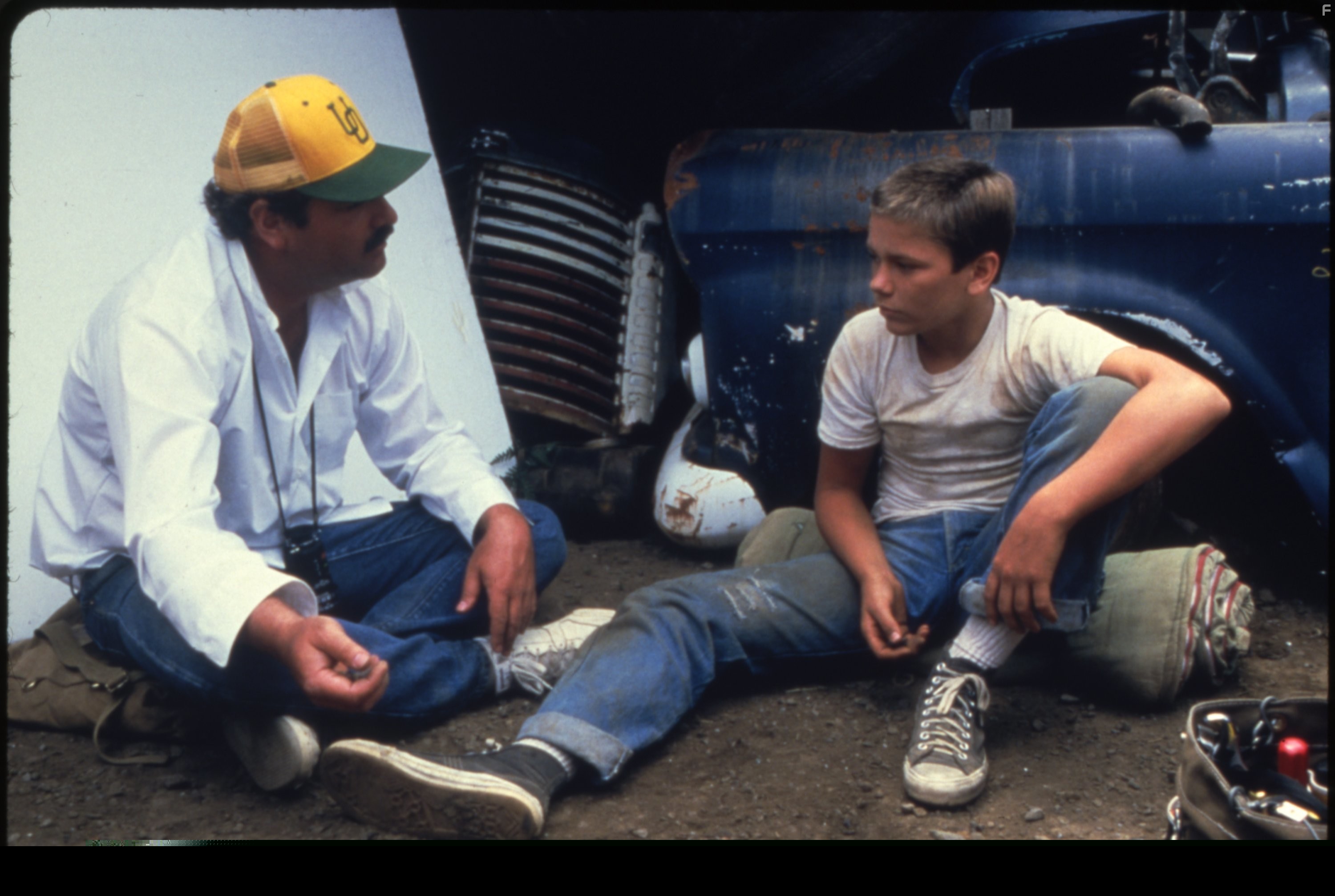 River Phoenix and Rob Reiner in Останься со мной (1986)