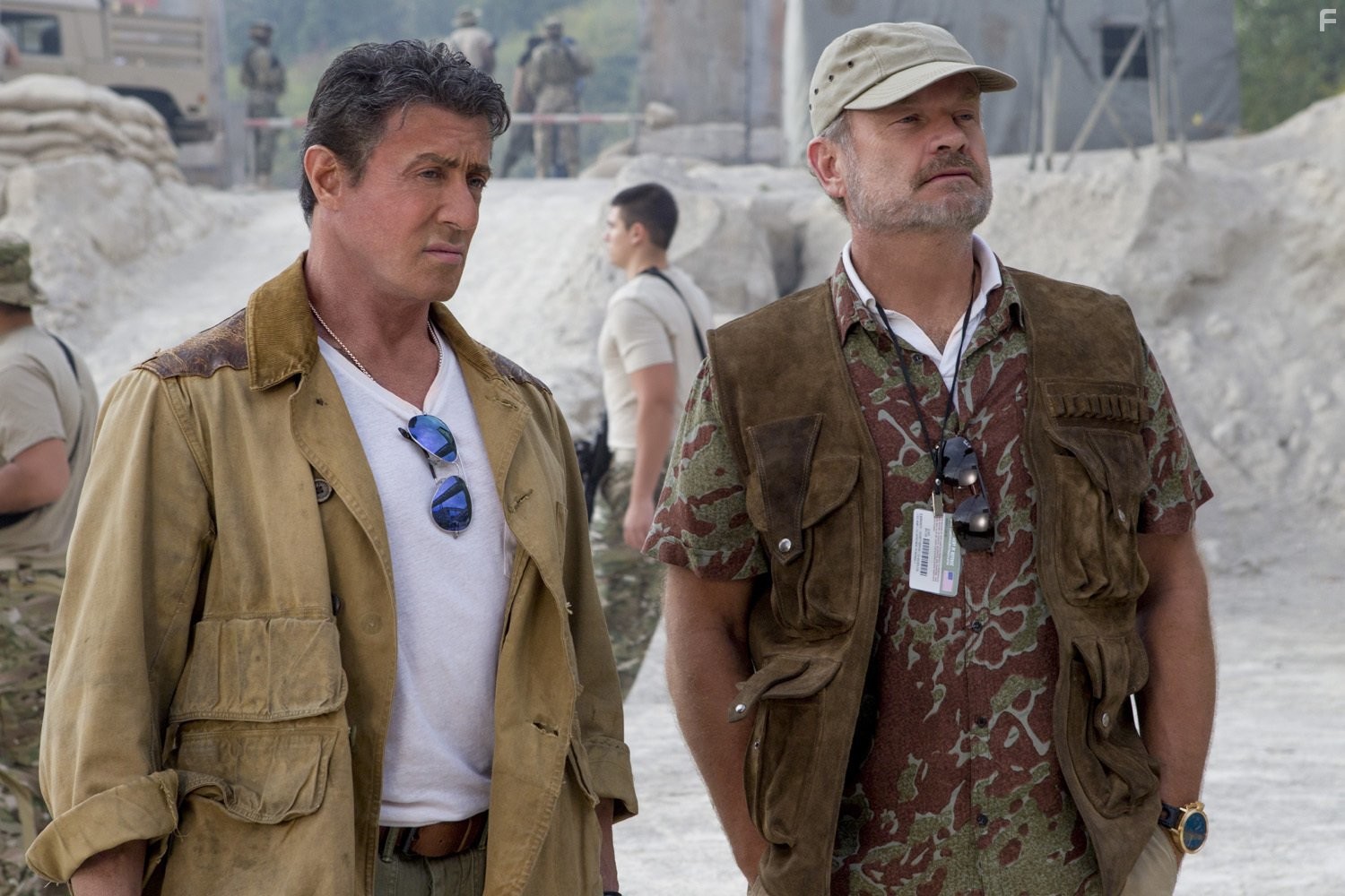 Sylvester Stallone and Kelsey Grammer in Неудержимые 3 (2014)