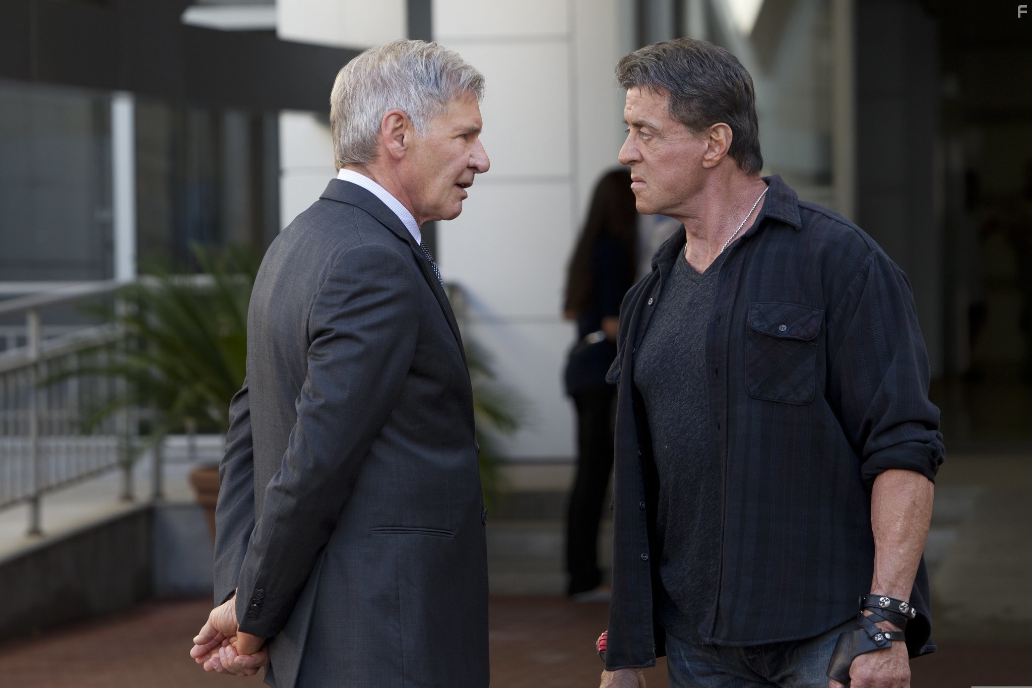 Harrison Ford and Sylvester Stallone in Неудержимые 3 (2014)