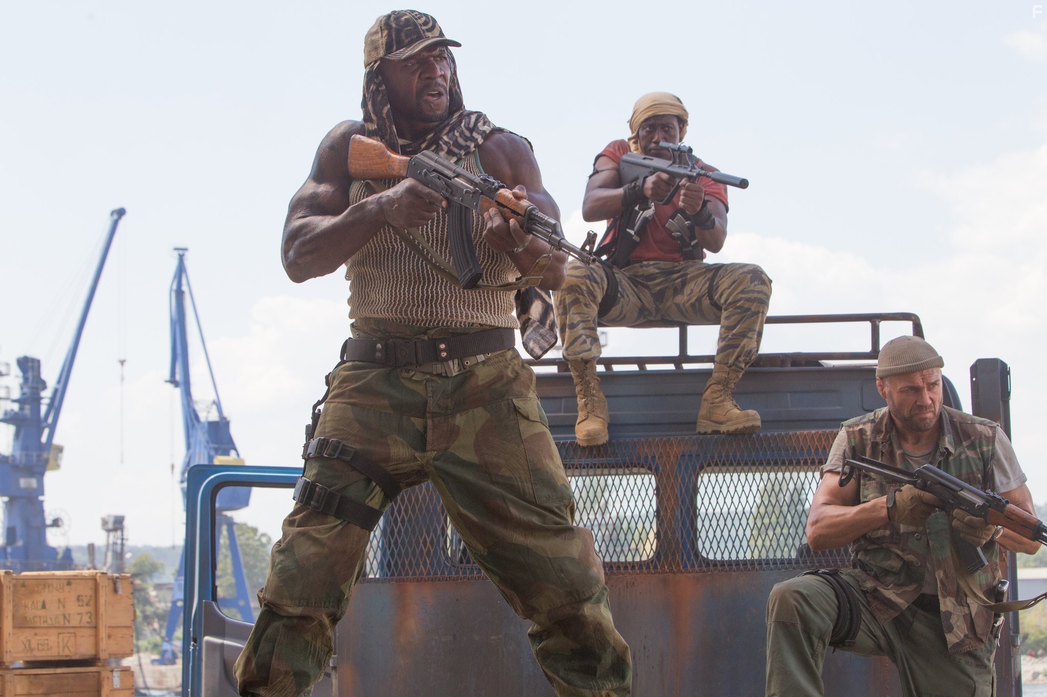 Wesley Snipes, Terry Crews, and Randy Couture in Неудержимые 3 (2014)