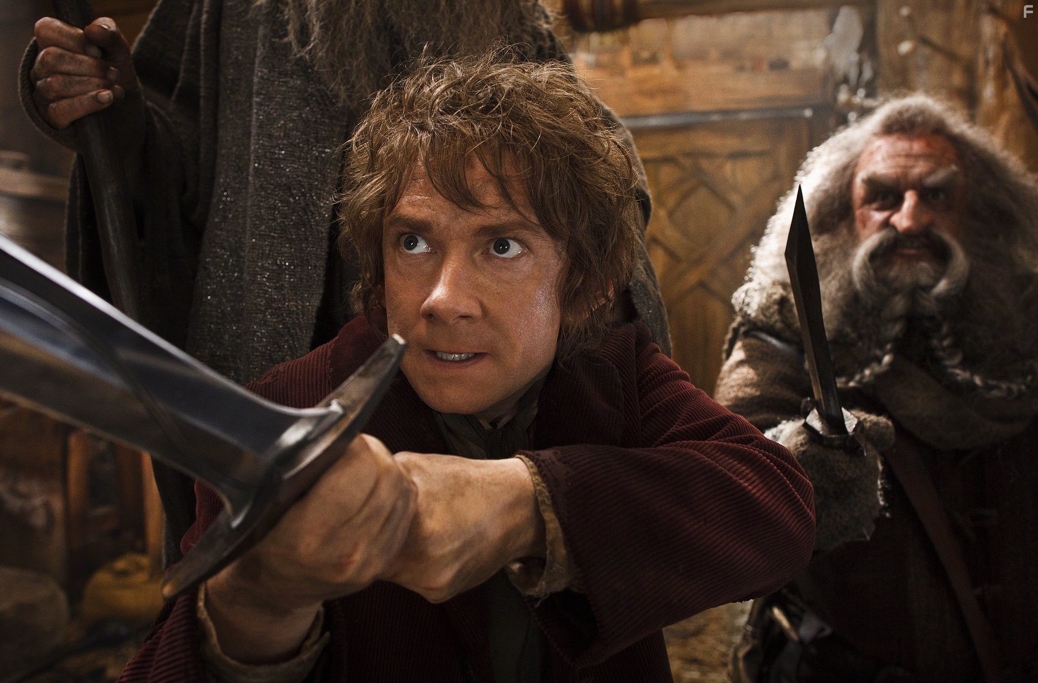 Martin Freeman and William Kircher in Хоббит: Пустошь Смауга (2013)