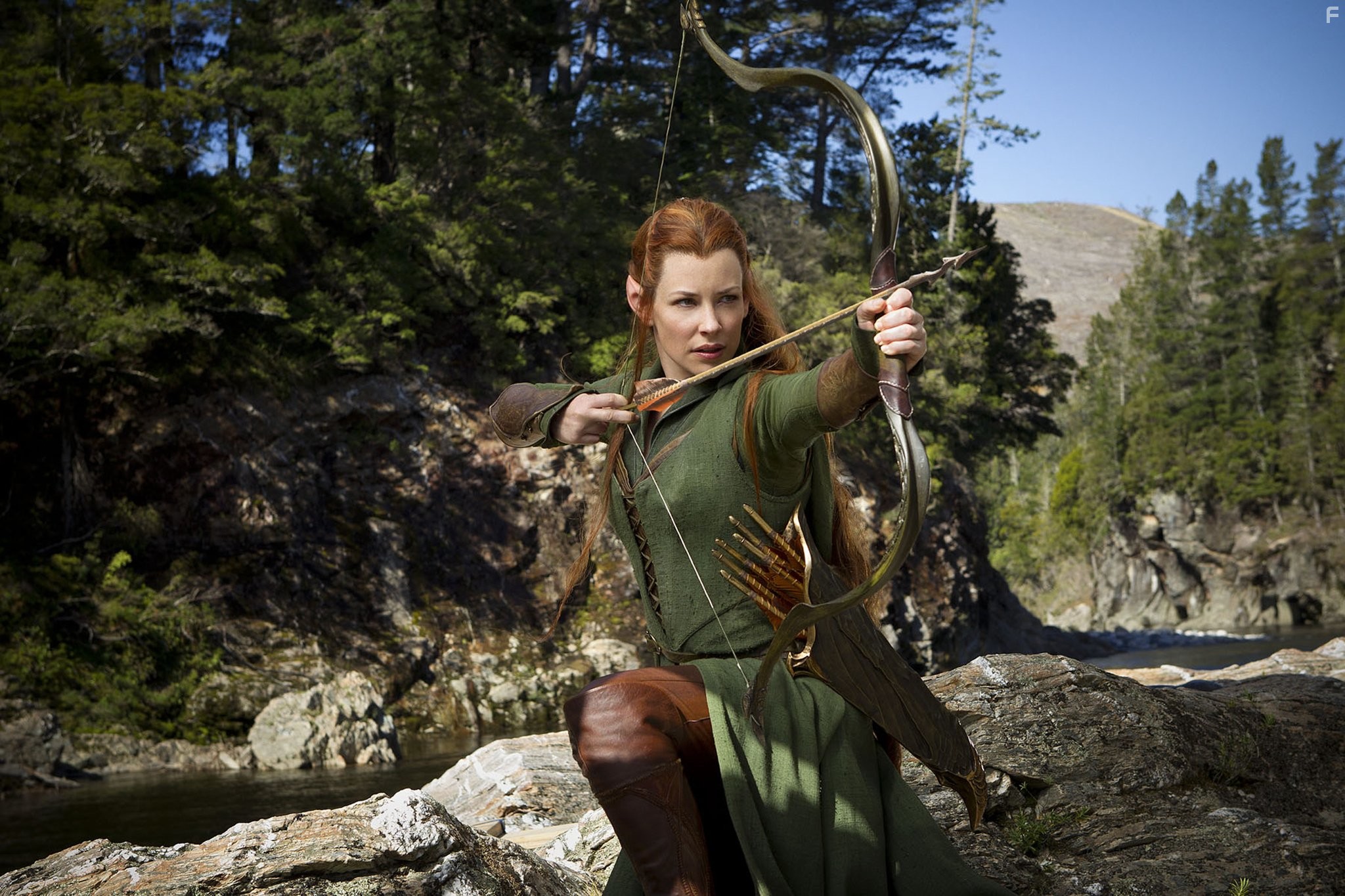 Evangeline Lilly as Tauriel in The Hobbit: The Desolation of Smaug.