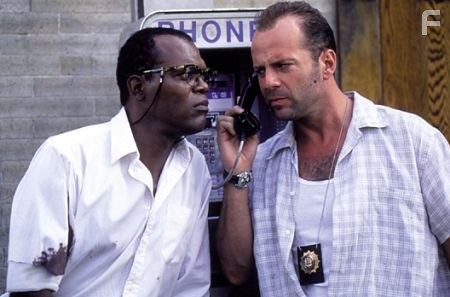 Samuel L. Jackson and Bruce Willis in Крепкий орешек 3 (1995)