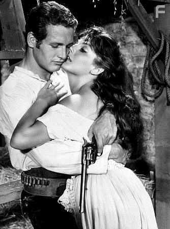 Paul Newman and Lita Milan in "The Left Handed Gun," 1958.
