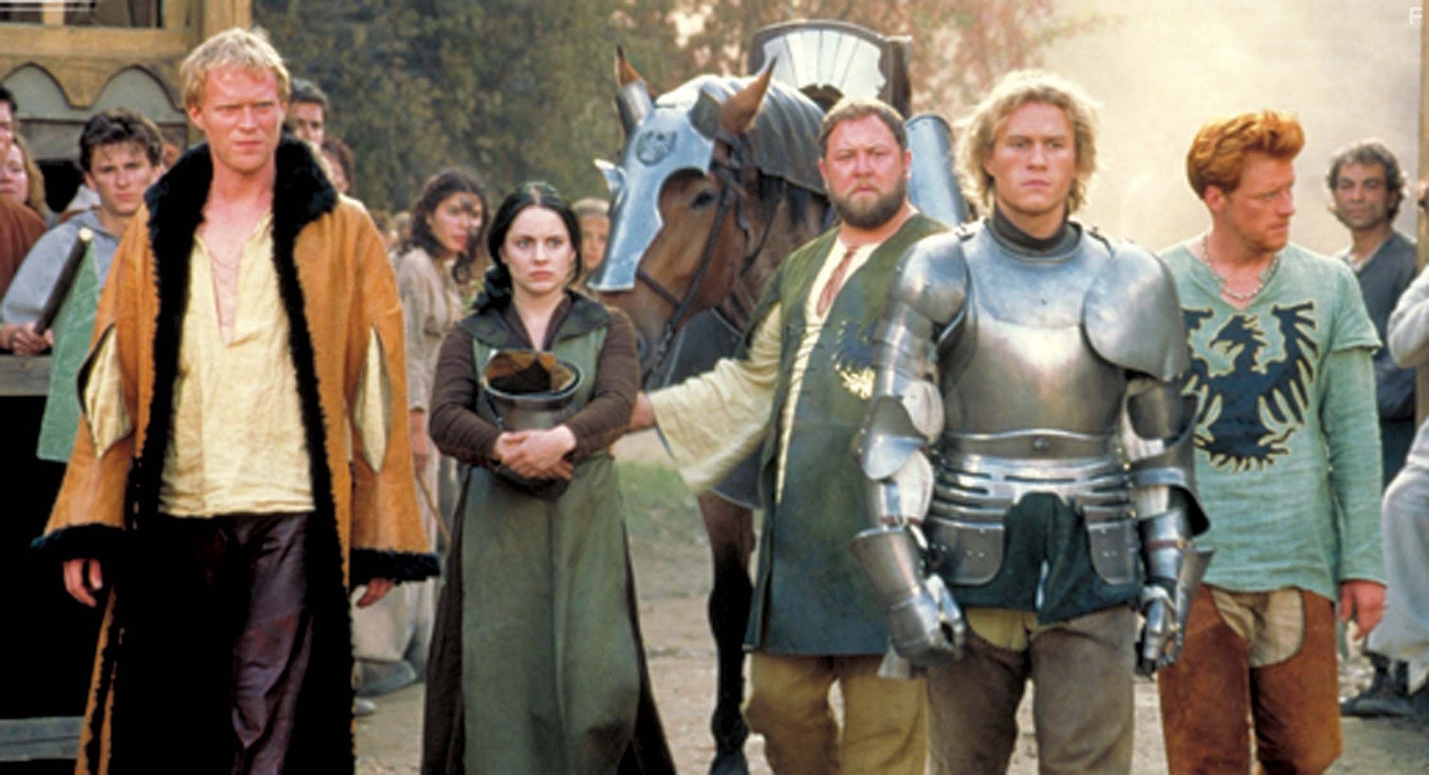 Mark Addy, Heath Ledger, Paul Bettany, and Alan Tudyk in История рыцаря (2001)