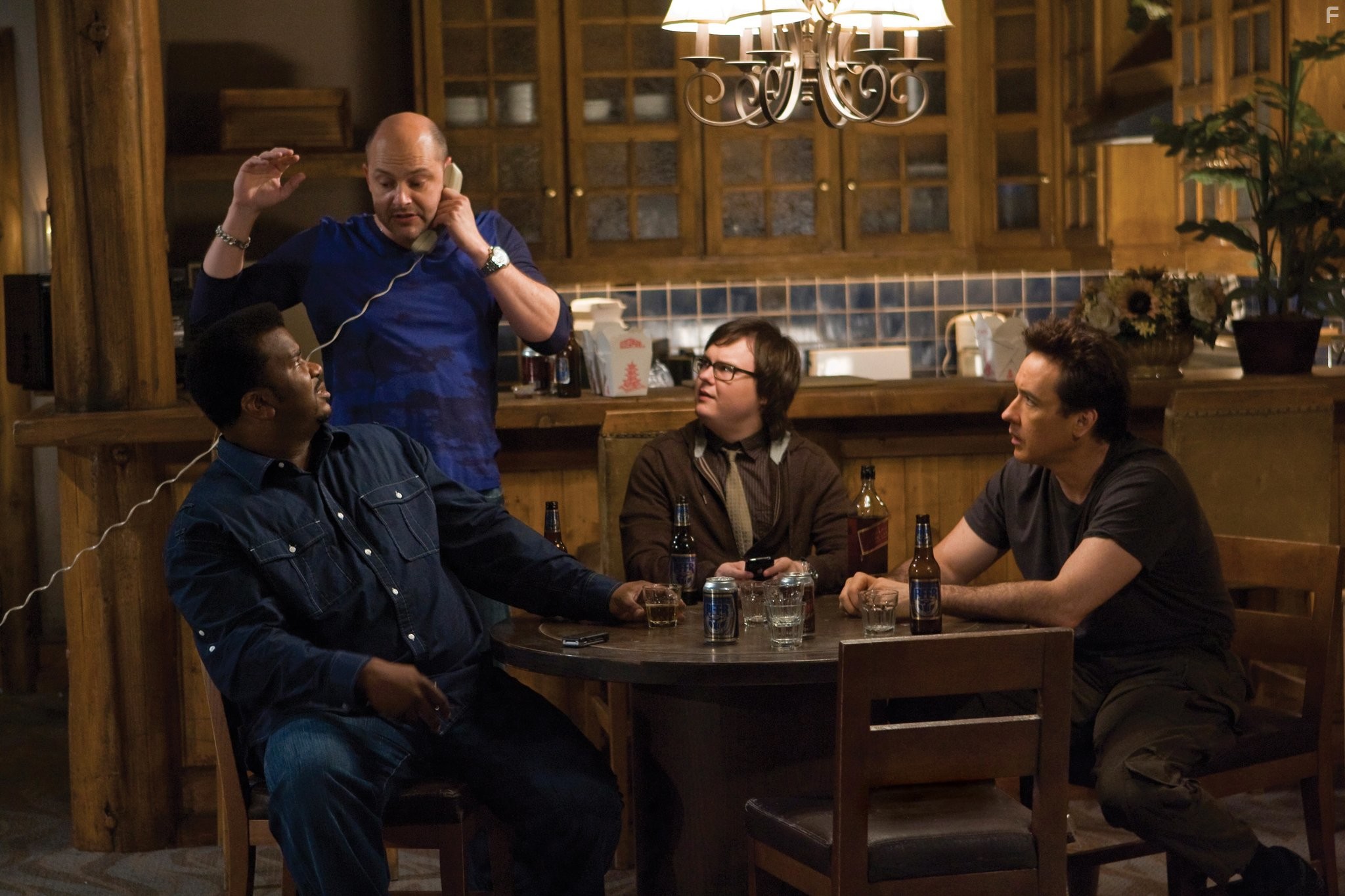 John Cusack, Clark Duke, Craig Robinson, and Rob Corddry in Машина времени в джакузи (2010)
