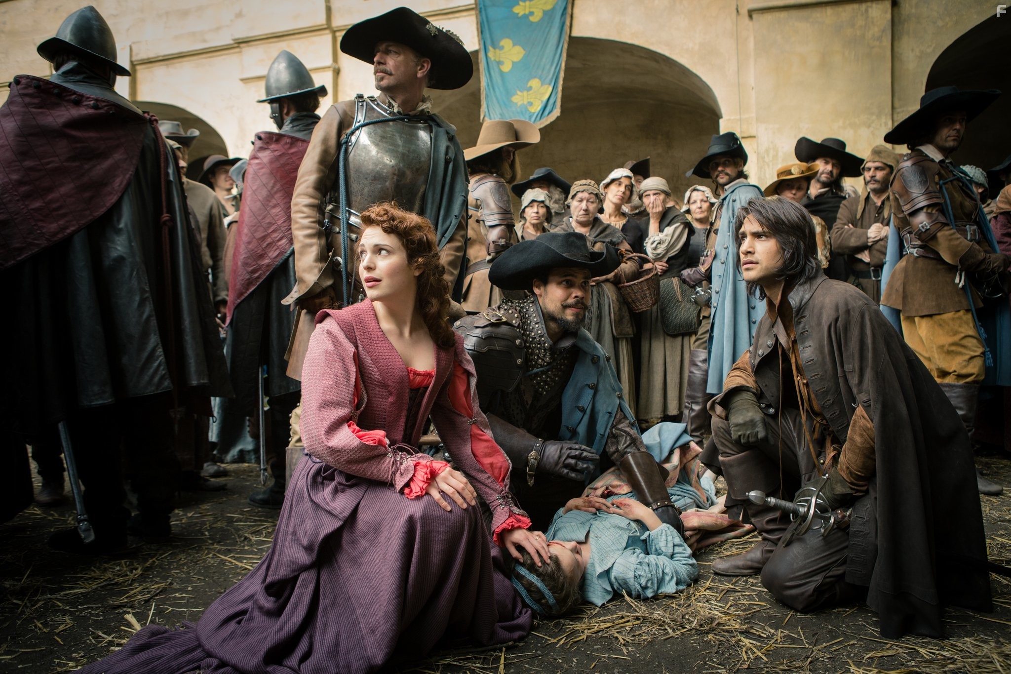 Hugo Speer, Luke Pasqualino, Tamla Kari, and Howard Charles in Мушкетеры (2014)