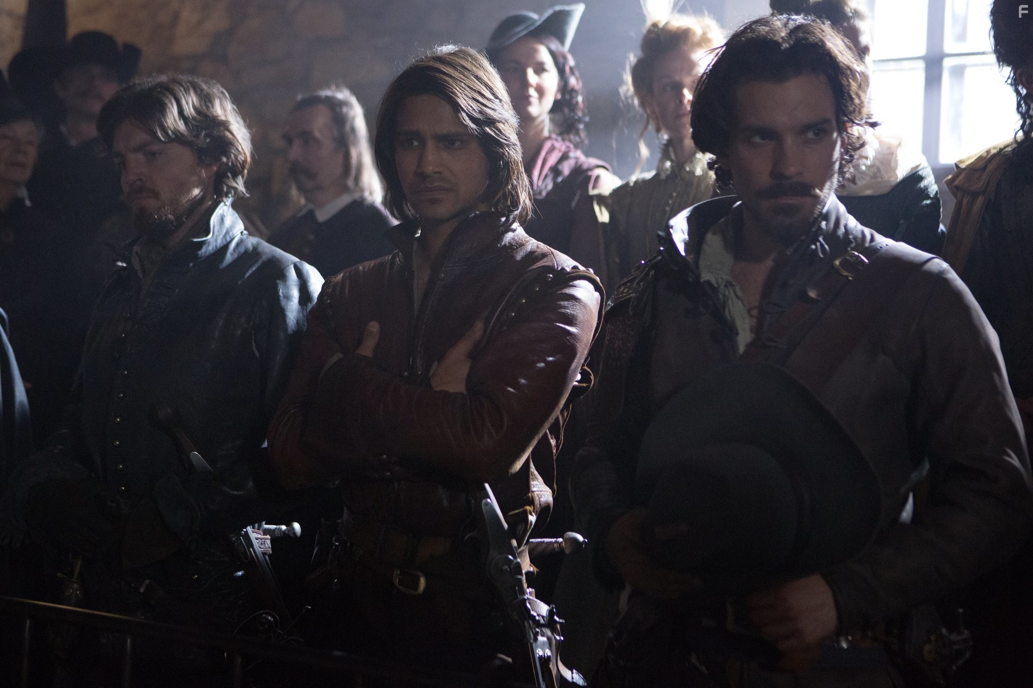Tom Burke, Santiago Cabrera, and Luke Pasqualino in Мушкетеры (2014)