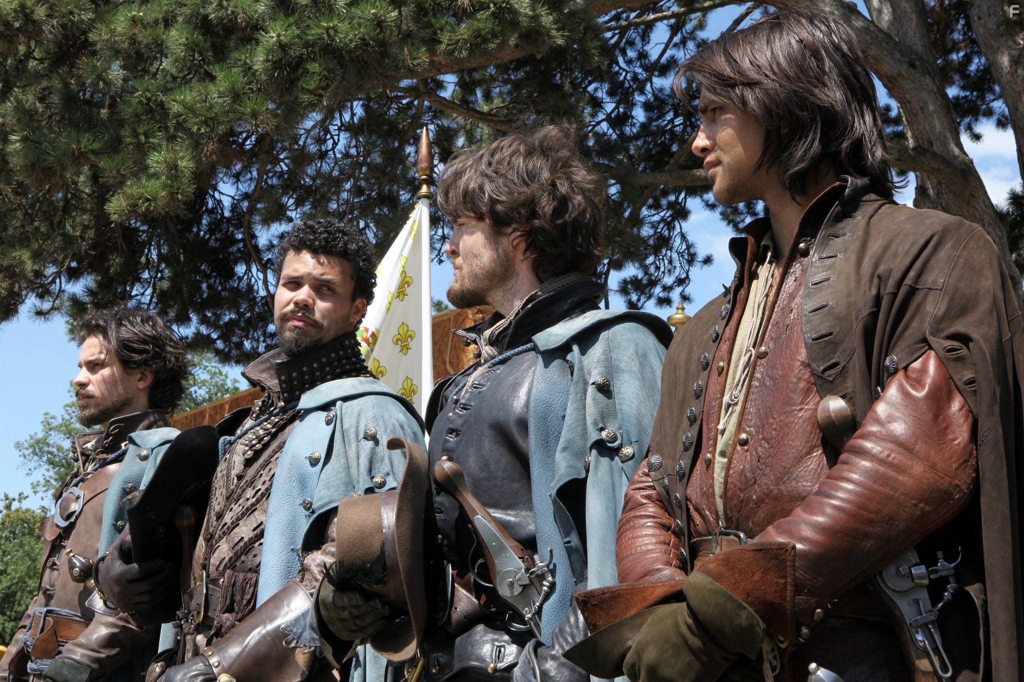 Tom Burke, Santiago Cabrera, Luke Pasqualino, and Howard Charles in Мушкетеры (2014)