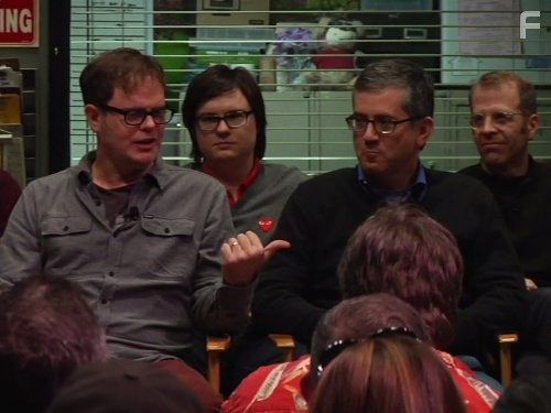 Clark Duke, Paul Lieberstein, and Rainn Wilson in Офис (2005)