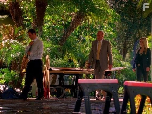 Rex Linn, Emily Procter, and James Patrick Stuart in CSI: Место преступления Майами (2002)