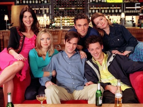 Sarah Alexander, Gina Bellman, Richard Coyle, Jack Davenport, Kate Isitt, and Ben Miles in Любовь на шестерых (2000)