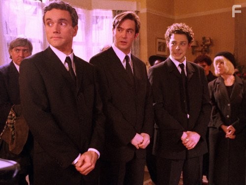 Richard Coyle, Jack Davenport, and Ben Miles in Любовь на шестерых (2000)