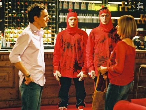 Richard Coyle, Jack Davenport, Kate Isitt, and Ben Miles in Любовь на шестерых (2000)