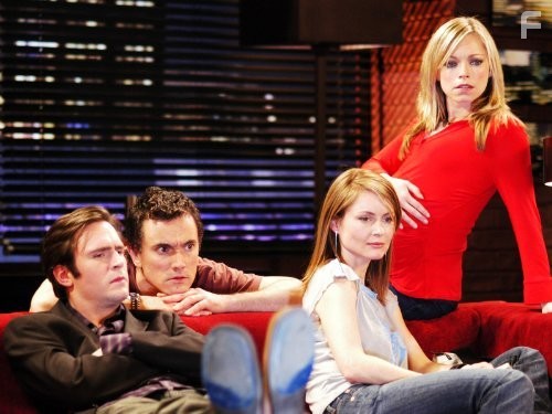 Sarah Alexander, Jack Davenport, Kate Isitt, and Ben Miles in Любовь на шестерых (2000)