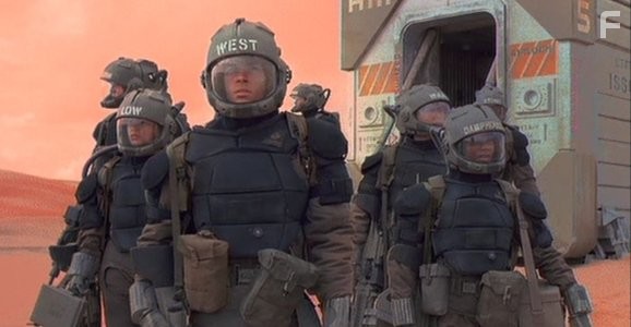 Kristen Cloke, Joel de la Fuente, Rodney Rowland, and Morgan Weisser in Космос: Далекие уголки (1995)