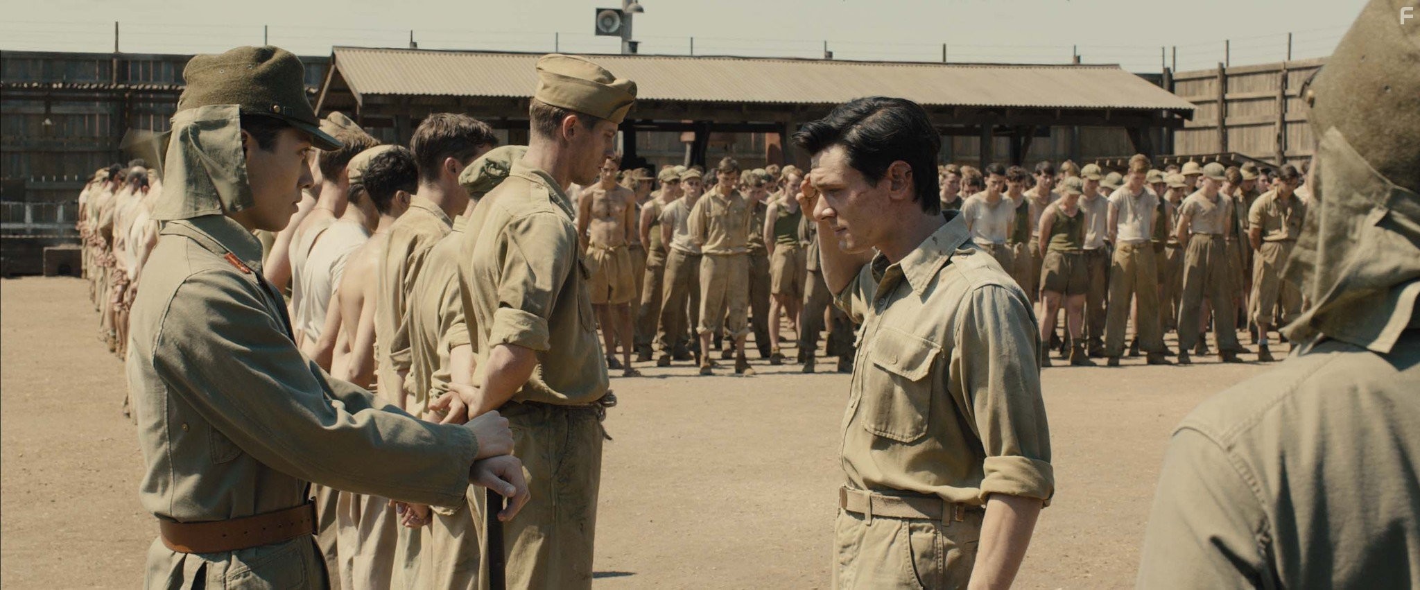Garrett Hedlund, Jack O'Connell, and Miyavi in Несломленный (2014)