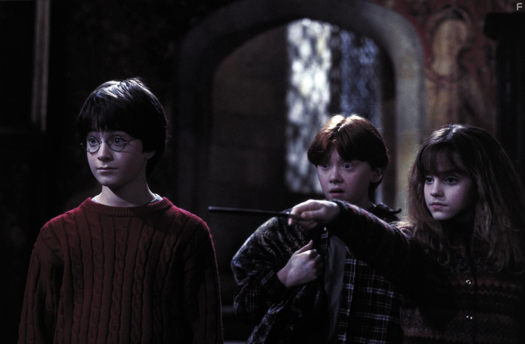 Rupert Grint, Daniel Radcliffe, and Emma Watson in Гарри Поттер и философский камень (2001)