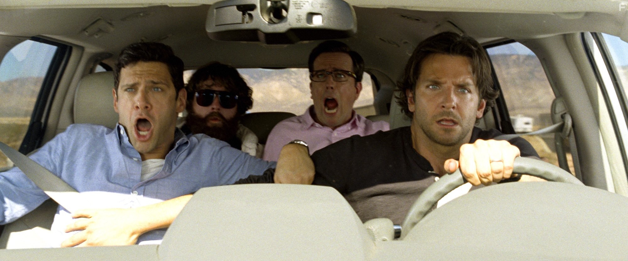 Justin Bartha, Bradley Cooper, Zach Galifianakis, and Ed Helms in Мальчишник: Часть III (2013)