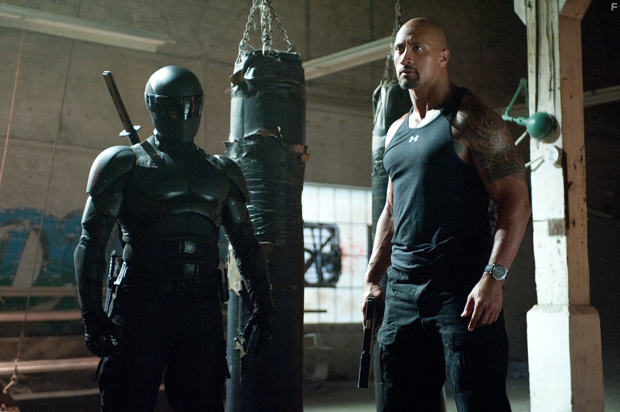 Dwayne Johnson and Ray Park in G.I. Joe: Бросок кобры 2 (2013)