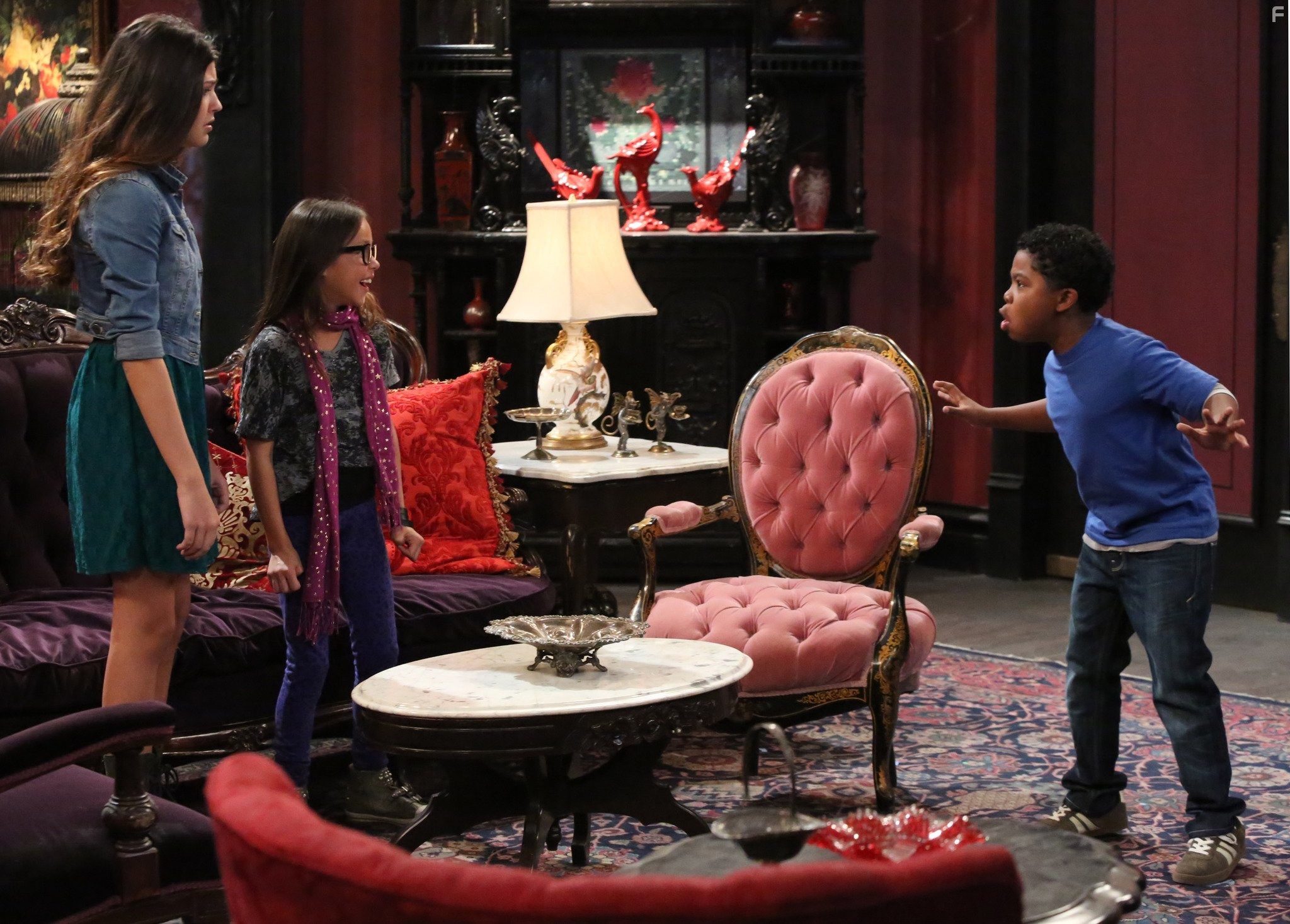 Amber Frank, Breanna Yde, and Benjamin Flores Jr. in Haunted Hathaways (2013)