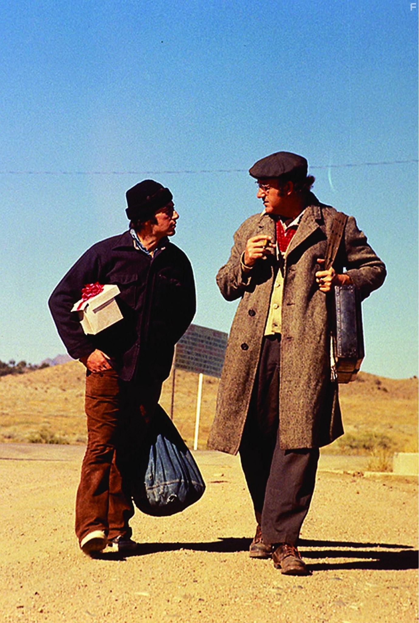 Al Pacino and Gene Hackman in Пугало (1973)