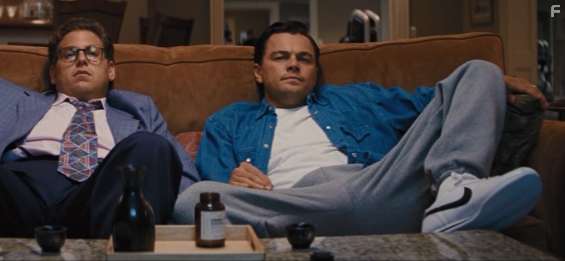 Leonardo DiCaprio and Jonah Hill in Волк с Уолл-стрит (2013)