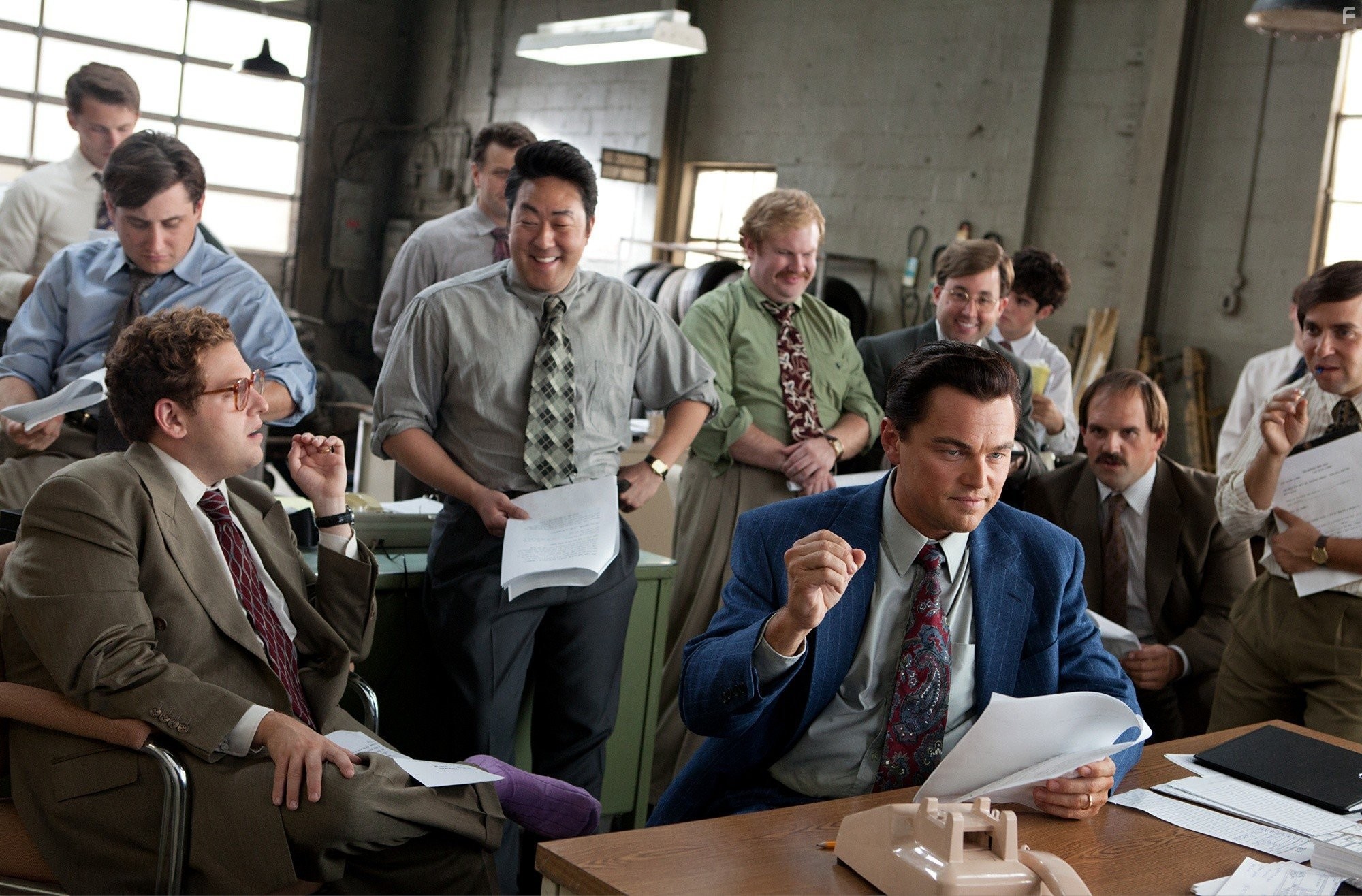 Leonardo DiCaprio, Kenneth Choi, Ethan Suplee, Jonah Hill, and Henry Zebrowski in Волк с Уолл-стрит (2013)