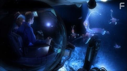 Conceptual footage:  An imaginary futuristic mission to an as yet undiscovered world encounters alien life.  In crew sphere; Dijanna Figueroa (Marine Animal Physiologist - University of California at Santa Barbara, left), Kevin Peter Hand (Planetary Scientist, Sanford University/SETI Institute, right)