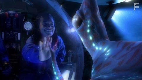 Conceptual footage:  On an imaginary futuristic mission to an as yet undiscovered world, Dijanna Figueroa makes contact with an alien intelligence.  In crew sphere; Dijanna Figueroa (Marine Animal Physiologist - University of California at Santa Barbara, left)