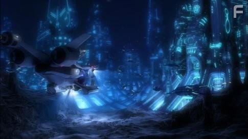 Conceptual footage: On an imaginary futuristic mission to an as yet undiscovered world, human explorers come into contact with an alien civilization.