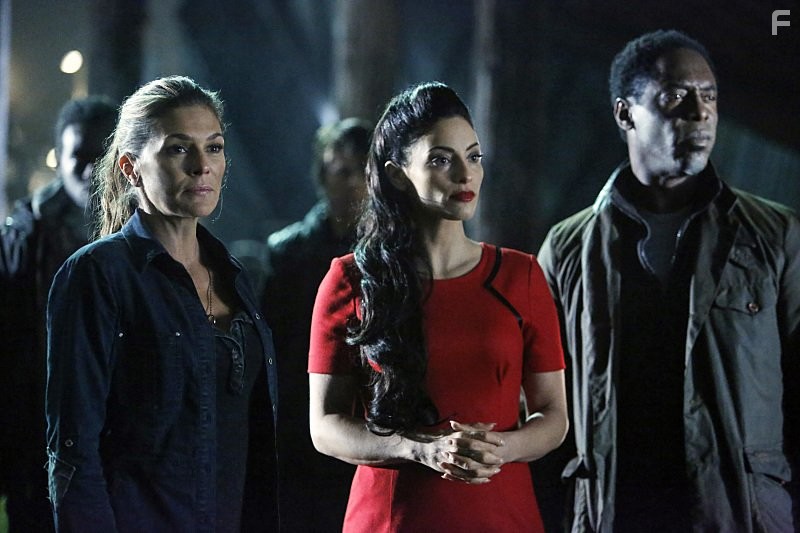 Paige Turco, Isaiah Washington, and Erica Cerra in Сотня (2014)