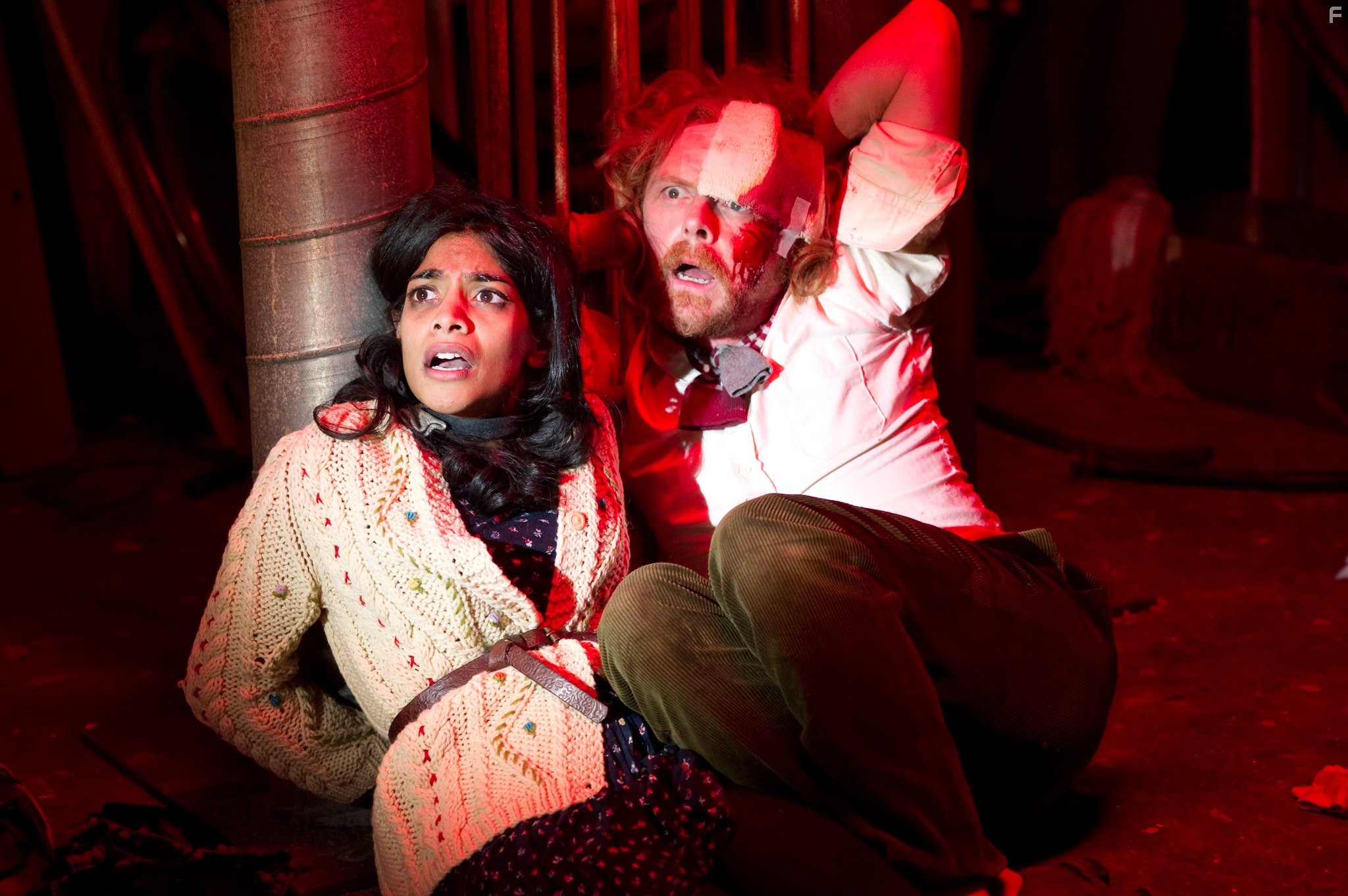 Simon Pegg and Amara Karan in Невероятный страх перед всем (2012)
