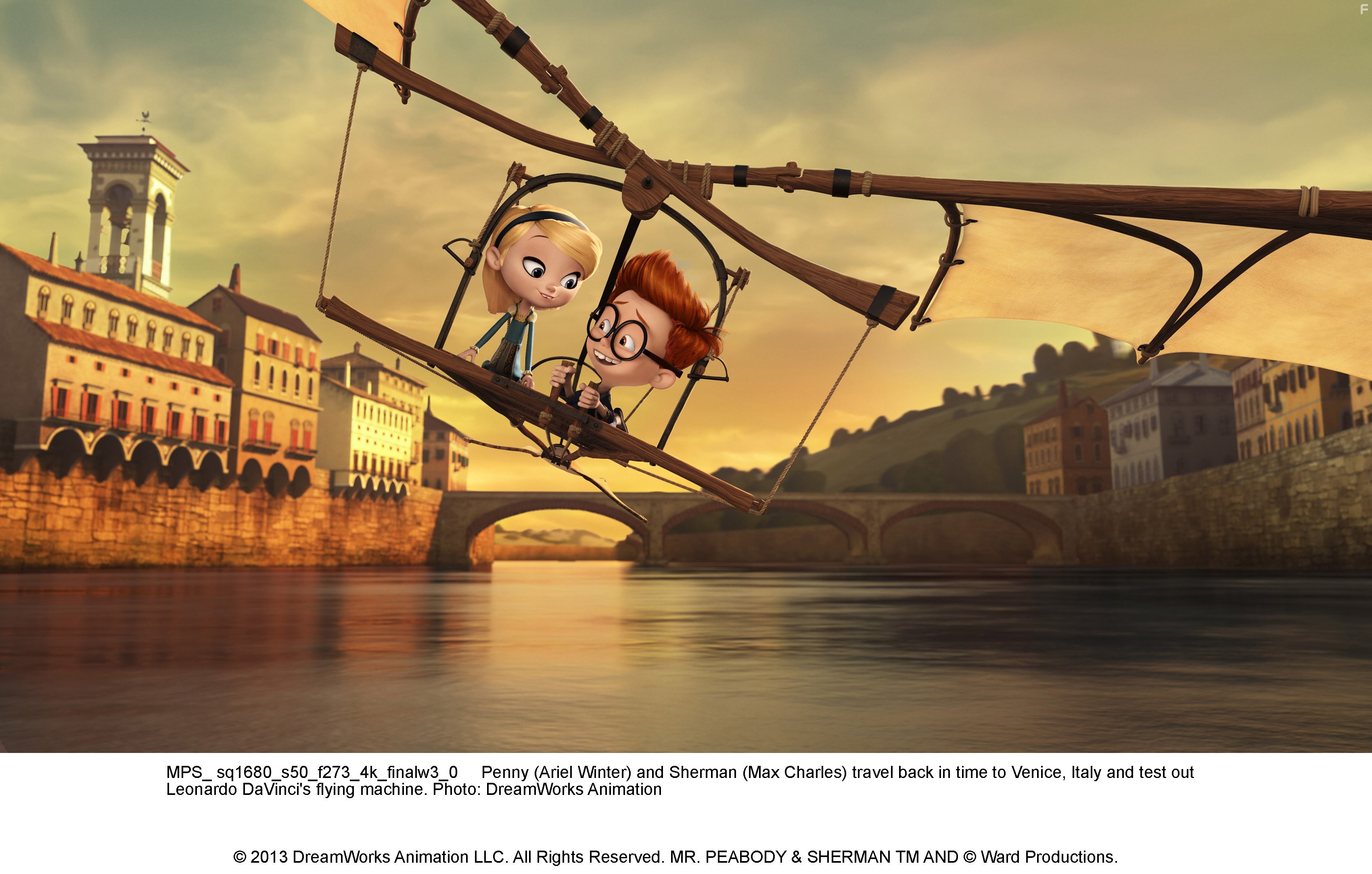 Ariel Winter and Max Charles in Приключения мистера Пибоди & Шермана (2014)