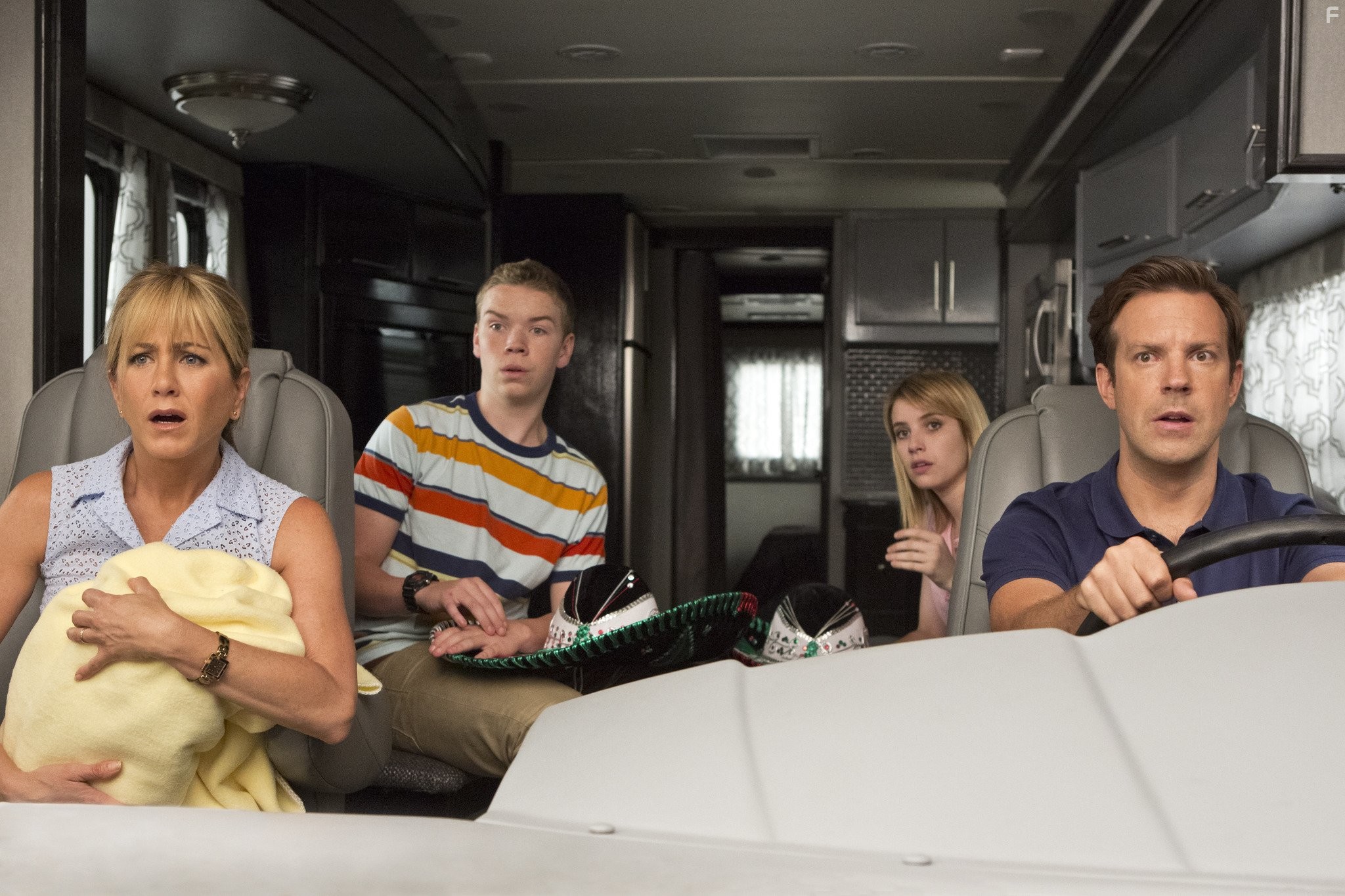 Jennifer Aniston, Emma Roberts, Jason Sudeikis, and Will Poulter in Мы - Миллеры (2013)