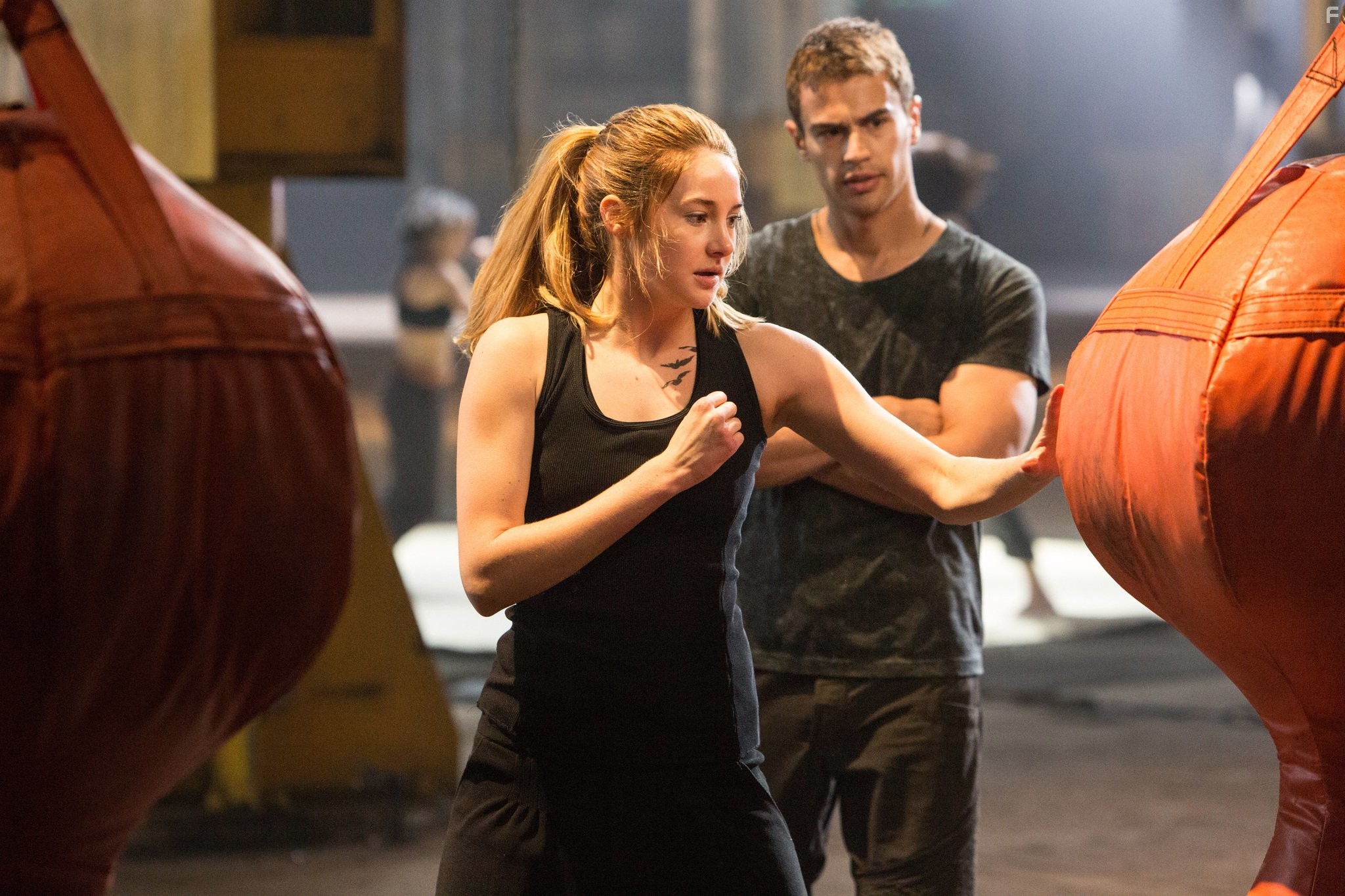 Shailene Woodley and Theo James in Дивергент (2014)