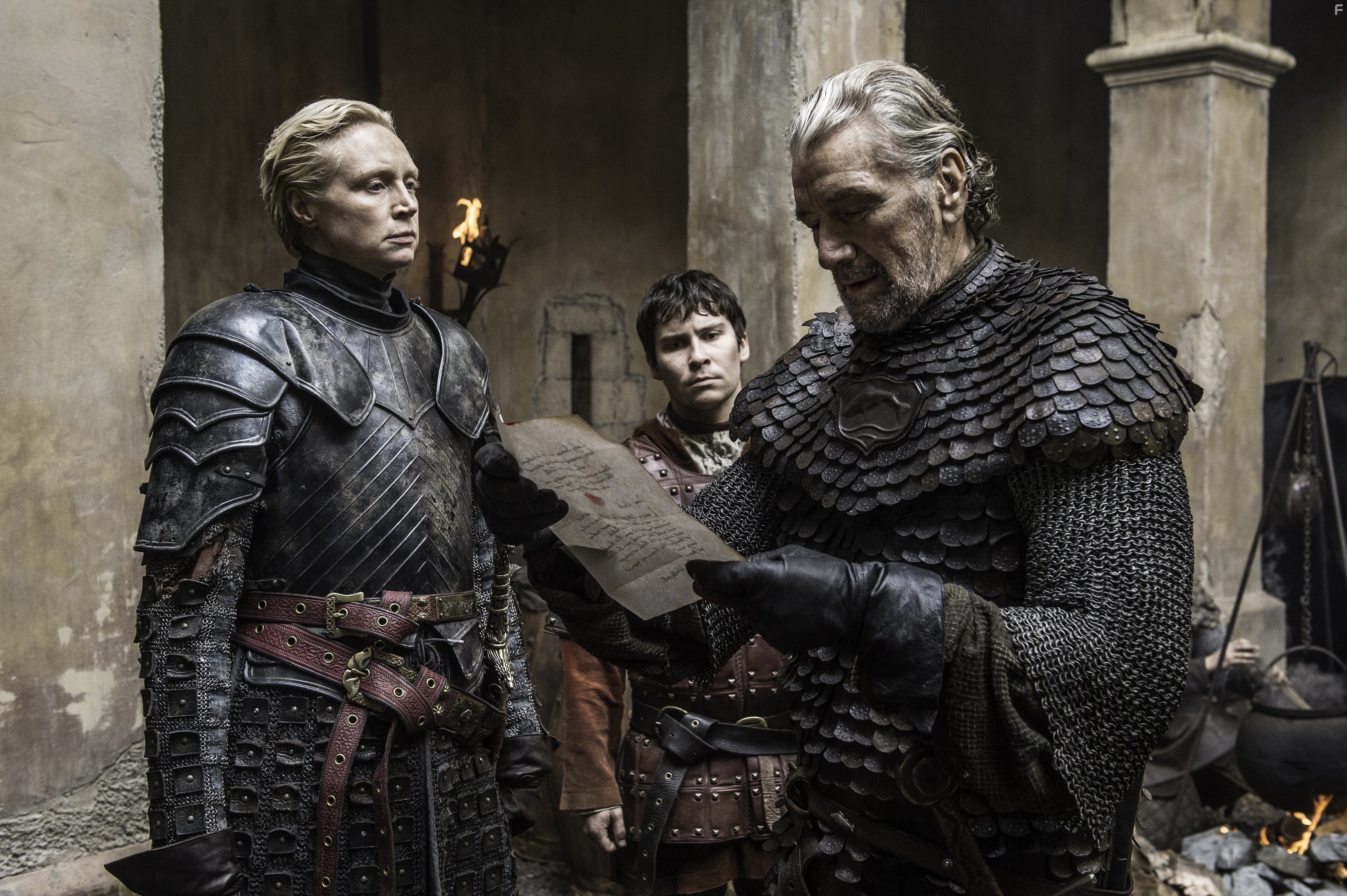 Clive Russell, Gwendoline Christie, and Daniel Portman in Игра престолов (2011)
