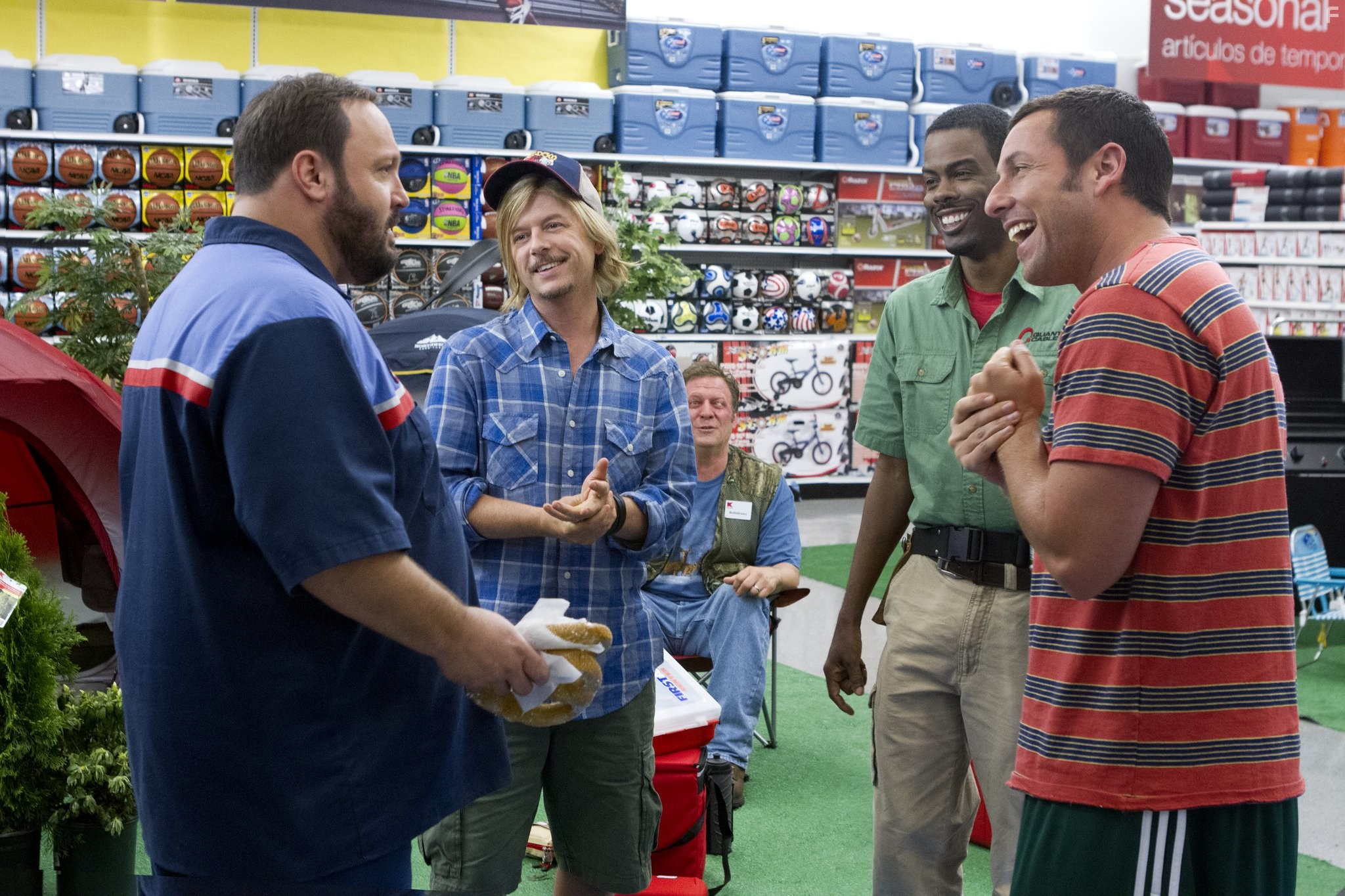 Adam Sandler, Chris Rock, David Spade, and Kevin James in Одноклассники 2 (2013)