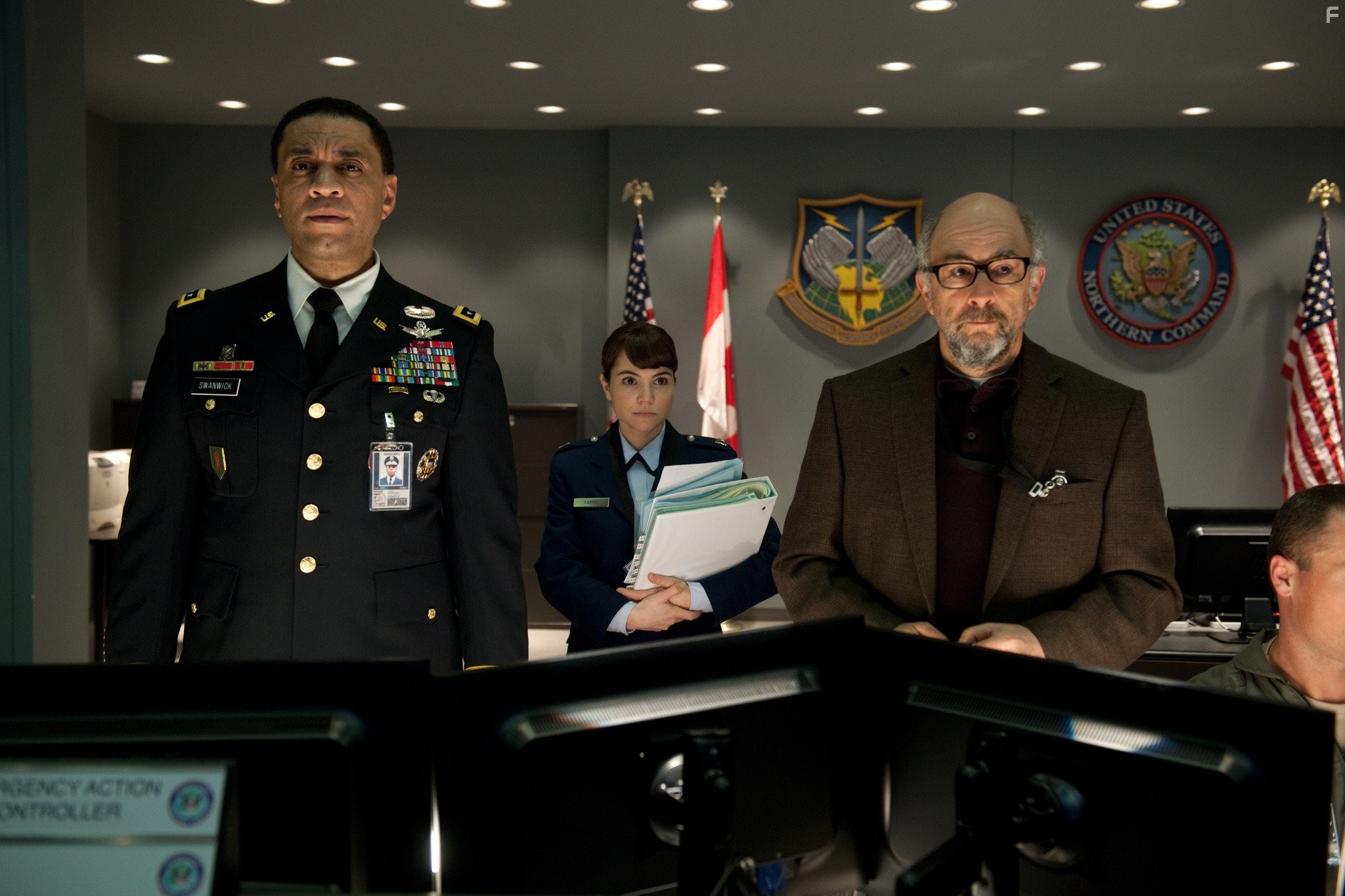 Harry Lennix, Richard Schiff, and Christina Wren in Человек из Стали (2013)